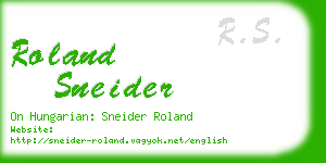 roland sneider business card